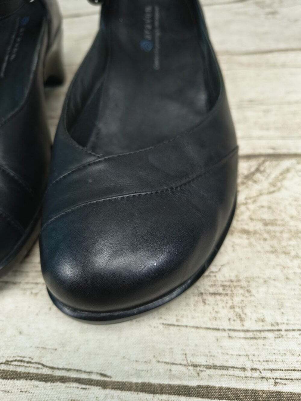 Aravon Black Leather Comfort Mary Jane Shoes Women’s Size 8 EE Extra Wide - Picture 5 of 11